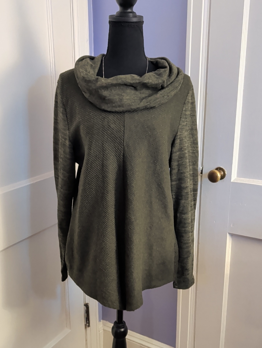 Absolutely Famous Olive Cowl Neck Sweater XL